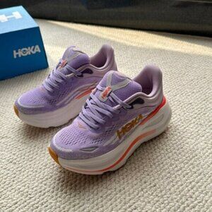 Hoka Lavender and White Running Shoes